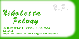 nikoletta pelvay business card